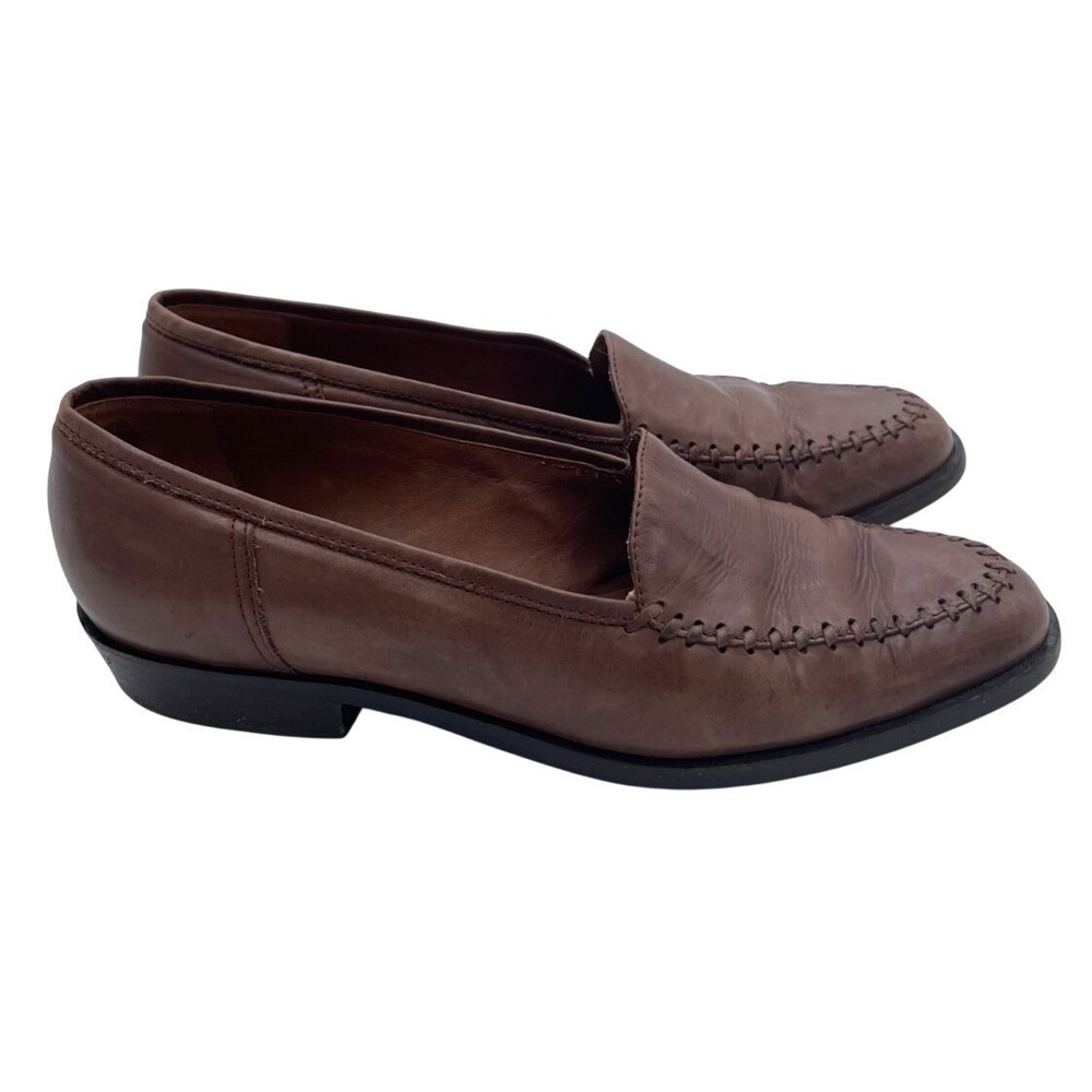 Serto Meucci Of Florence Women's Loafers Brown‎ Leather Size 6.5 Made In Italy